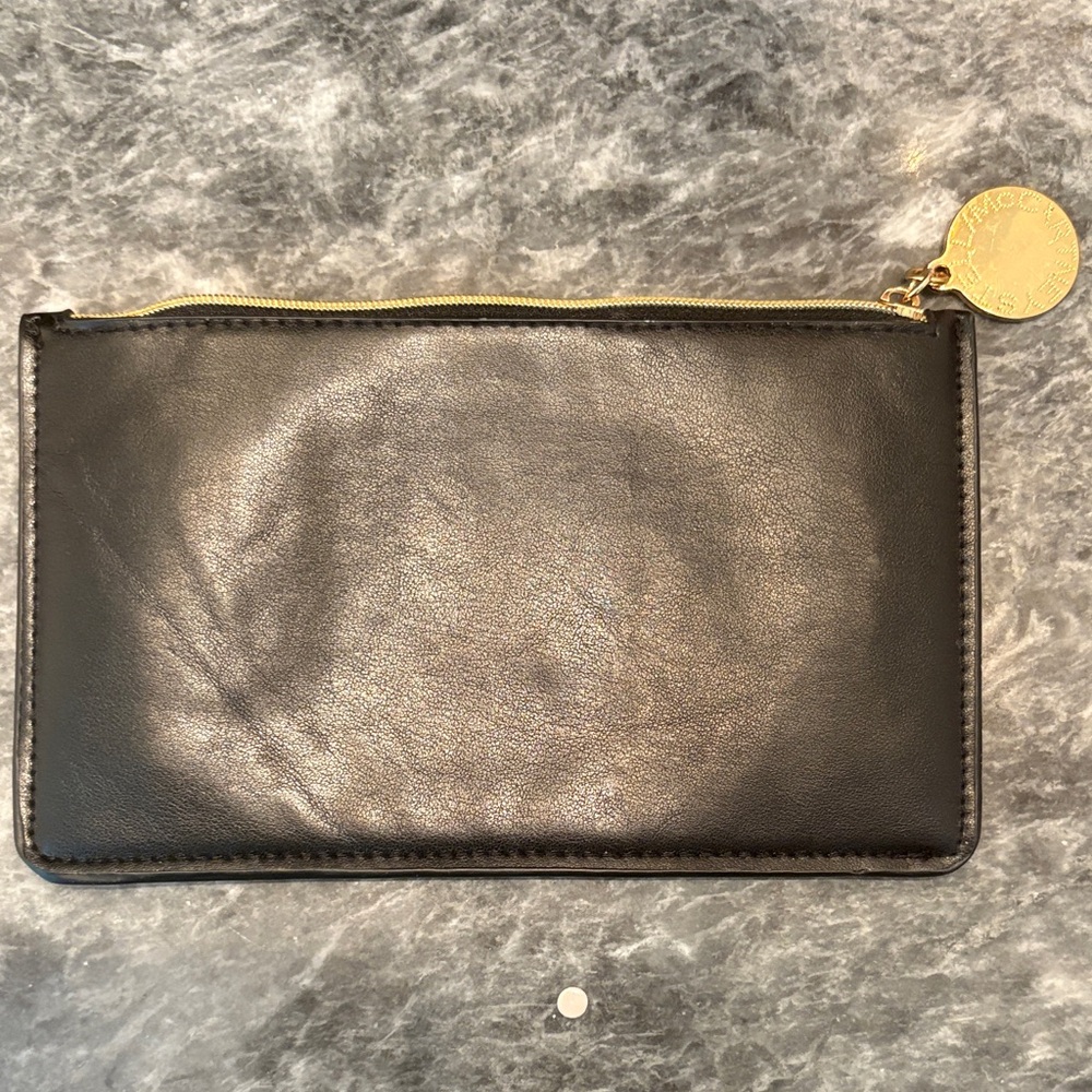 Stella McCartney Black Clutch with Gold Accents